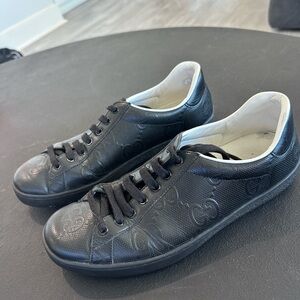 Gucci Black Monogram Sneakers